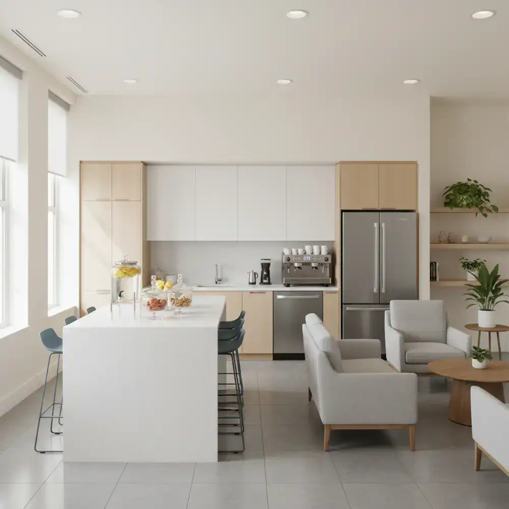 Hygienic office kitchen and break area