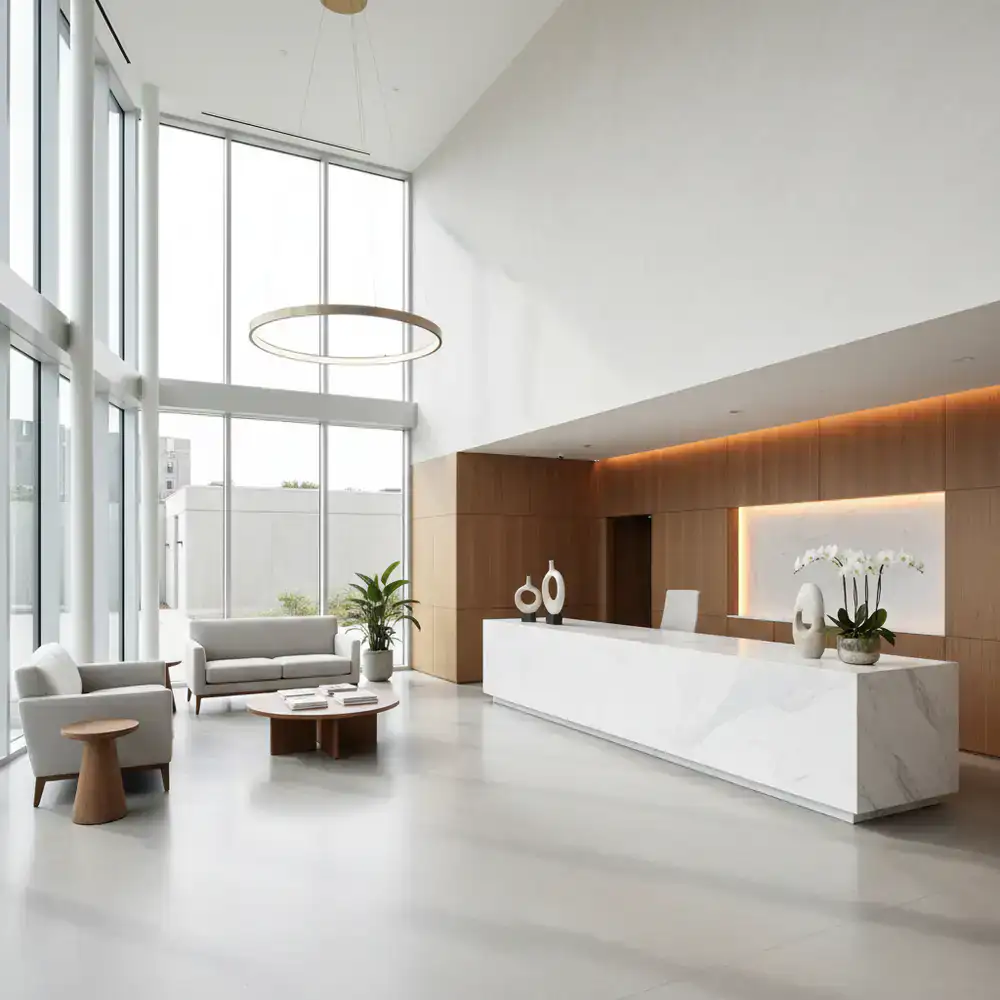 Immaculate bright reception area